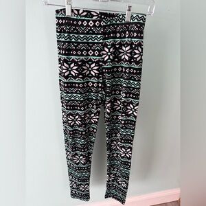 No Boundaries Soft Leggings Woman’s M Poly/Spandex White Black Green